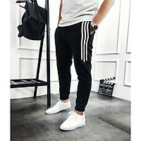 Quần Jogger 3 sọc lửng thể thao nam nữ, vải POLY mịn mát, phong cách thể thao
