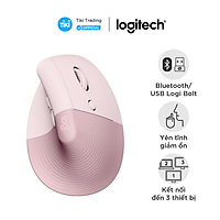 Chuột công thái học không dây Logitech Lift Vertical - Bluetooth|USB Logi Bolt, Silent giảm ồn, 4 nút tùy chỉnh, tương thích với Windows/macOS/iPad/PC - Hàng chính hãng