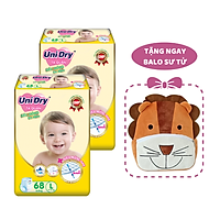 Combo 2 Tã Quần Siêu Mỏng UniDry Ultrathin Gói Cực Đại size L68 (68 miếng) - Tặng 1 Balo Sư Tử