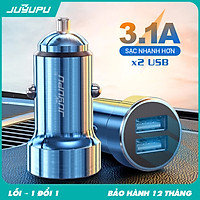 Tẩu sạc ô tô JUYUPU XT20 kim loại cao cấp dòng điện 3A 2 cổng ra USB dùng cho xe hơi xe tải sạc điện thoại iPhone Samsung OPPO VIVO HUAWEI XIAOMI - HÀNG CHÍNH HÃNG