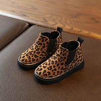 New Kids Boots Fashion Winter Boys Girls Snow Boots Children Martin Boots Baby Cute Leopard Pattern Anti-slip Walking Shoes