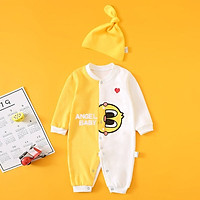 Body liền thân cho bé đồ sơ sinh dài tay thu đông kèm mũ chất cotton mềm mịn