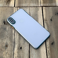 Ốp lưng nhám cong 3D viền màu xanh đậm dành cho iPhone X / iPhone XS