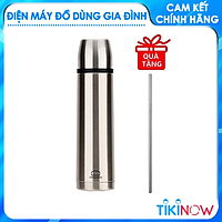 Bình Giữ Nhiệt Lock&Lock Vienna LHC1430SV (500ml) - Hàng Chính Hãng, Ruột Bình Bằng Thép Không Gỉ, Nắp Có Thể Dùng Làm Cốc Uống Nước, Tặng Kèm Ống Hút