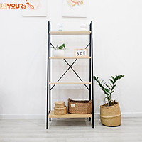 Kệ Sách Gỗ 4 Tầng BEYOURs - Kệ Đựng Sách Khung Sắt - ATHENA BOOK 4FL - Nội Thất Phòng Khách Phòng Làm Việc