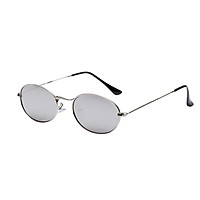 Women Men Retro Vintage Round Sunglasses Metal Frame Glasses White Sliver