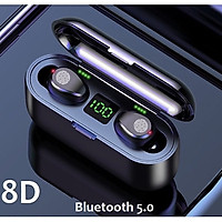 Tai Nghe Bluetooth TWS F9 Tai Nghe Nhét Hai Tai Bluetooth 5.0 True wireless Cảm Ứng Vân Tay, Nút Bấm Chống Nước Dock Sạc Dự Phòng + Túi đựng tai nghe