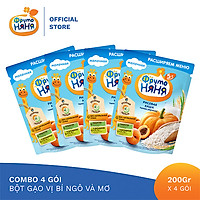 Combo 4 Gói Bột ăn dặm gạo bí đỏ mơ Fruto Nyanya 200g