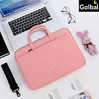 Túi Xách Nam Nữ Công Sở Đựng Laptop 15.6 Inch Chống Sốc - Tặng Kèm Gấu Con Dễ Thương - Hàng Chính Hãng