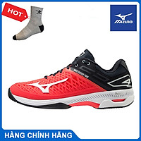 Giày tennis Mizuno Wave Exceed Tour 4AC 61GA207062 hàng chính hãng, màu đỏ, chống lật cổ chân - Tặng kèm tất thể thao Bendu