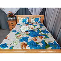 Bộ Drap Thun Lạnh Hàn Quốc cực bền màu , (4 món) 1m6 hoặc 1m8 x 2m