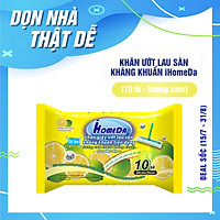 Khăn ướt lau sàn kháng khuẩn tiện dụng IHomeDa - Hương Cam ( 10 miếng ) - iHomeda anti bacteria floor and kitchen wet wipes - Orange Lime Scent ( 10 sheets per package)