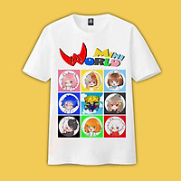 Áo thun Hero Team Trắng Đen Mini World Avatar T01 mẫu mới cực đẹp, có size bé cho trẻ em cho bé trai và bé gái / áo thun Mini World Toàn Thành Viên Hero Team Unisex Nam Nữ, áo phông thiết kế cổ tròn basic cộc tay thoáng mát