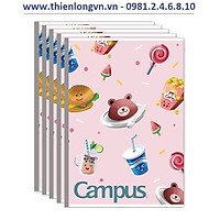Lốc 5 quyển vở kẻ ngang 80 trang B5 Campus mẫu mới NB-BFO2-80 màu hồng