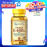 Thực Phẩm Chức Năng - Viên Uống Bổ Sung Vitamin E Giúp Đẹp Da, Chống Lão Hóa, Hỗ Trợ Tim Mạch Puritan'S Pride Vitamin E-400 Iu 100 Viên