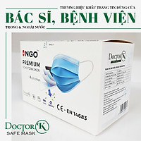 Khẩu trang y tế kháng khuẩn cao cấp Doctor K NGO - Trắng - 50 cái/Hộp