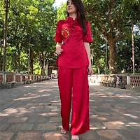 Đồ Lam Đi Chùa# Sẫm Vải Lụa Cao Cấp# Quần Áo Nữ #Đồ Bộ