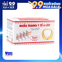 Khẩu trang y tế 4 lớp vải không dệt Hynam - (50 cái/ hộp) - Màu trắng