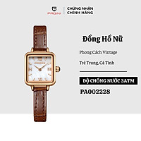 Đồng Hồ Nữ PAGINI Dây Da Mặt Vuông Phối Đá Malachite cao cấp – Phù Hợp Với Các Cô Gái Yêu Thích Phong Cách Vintage - PA002228N
