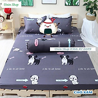 Bộ ga gối poly cotton loại đẹp mẫu SAO RƠI, drap giường bo chun bọc nệm (1 ga + 2 vỏ áo gối) giá rẻ