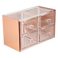 Hộp Đựng Trang Sức Bốn Ngăn Kéo Chất Liệu Acrylic (Rose Gold)