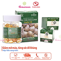 Dầu tỏi Tuệ Linh - Cân bằng cholesterol, hạ mỡ máu, tăng sức đề kháng, phòng ngừa bệnh đường hô hấp - Hộp 100 viên