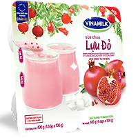 Big C - Lốc 4 hộp sữa chua Vinamilk lựu đỏ 100g - 00821