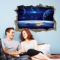 3D Waterproof Removable Universe Pattern Wall Sticker for Ceiling Roof Floor