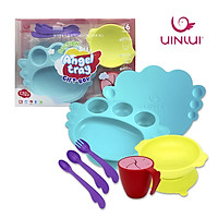 Set đồ khay bát ăn dặm 10 món - Dụng cụ ăn dặm cho bé Uinlui ăn toàn làm từ dừa