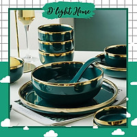 LẺ bát cơm, đĩa chấm, thìa sứ