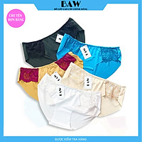 Quần Lót Nữ , Bộ 5 Quần Lót Nữ Thun Cotton Lạnh Phối Ren Màu, Quần Sịp Nữ Đáy May Chống Viêm, Quần Chip Nữ thương hiệu BAW NT111 (Combo 5 màu ngẫu nhiên - hình thật shop tự chụp)