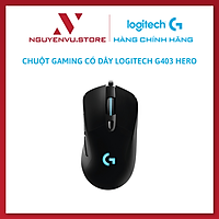 Chuột game có dây RGB Logitech G403 Hero - cảm biến 25k, công thái học, nhẹ 87g, 6 nút lập trình - Hàng chính hãng