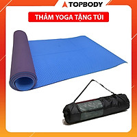 Thảm tập Yoga định tuyến TPE cao cấp tặng kèm túi đựng - chống trơn trượt thấm hút mồ hôi tốt chính hãng TOPBODY