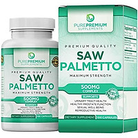 Premium Saw Palmetto Prostate Supplement (Non-GMO & Gluten Free) – Maximum Strength Saw Palmetto Extract & Powder Complex – Supports Hair Loss Prevention