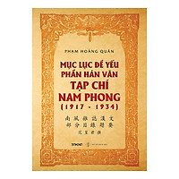 Mục Lục Đề Yếu Phần Hán Văn Tạp Chí Nam Phong
