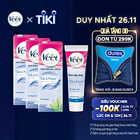 Bộ 3 Kem Tẩy Lông Cho Da Nhạy Cảm Veet Silk Fresh 25G