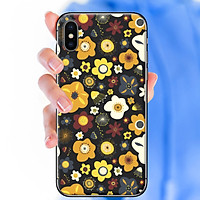 Ốp lưng dành cho iPhone X mẫu Hoa nhỏ nền đen