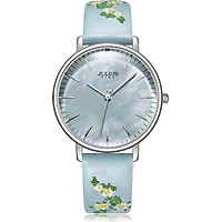 Đồng Hồ Nữ Julius Star JS-017A Dây Da Màu Xanh Nhạt