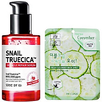 Tinh Chất Dưỡng Phục Hồi, Cải Thiện Vết Thâm, Sẹo, Làm Dịu Da Some By Mi Snail Truecica Miracle Repair Serum 50ml + Tặng kèm 1 mặt nạ dưỡng da Dưa leo 3W Clinic