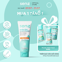 Sữa Rửa Mặt Cám Gạo Sáng Da Cho Mọi Loại Da SenZ Perfect Skin Cream Cleanser chuẩn pH 5.5 150ML
