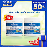 Combo 2 Hộp Dầu Cá Goodhealth Omega 3 Fish Oil 1000mg 150 Viên - Bổ Não - Tăng Trí Nhớ - Mắt Tinh - Chính Hãng Từ New Zealand