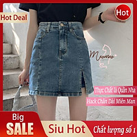 Quần Short Jean Denim Nữ Giả Chân Váy Cạp Cao Hot Nhất Hè 2021 2 Màu Xanh - Đen