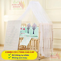 Nôi Cũi Gỗ, Giường Cũi Đa Năng Cho Bé - 2 Tầng - 6 Chế Độ - 100% Gỗ Thông tự Nhiên New Zealand
