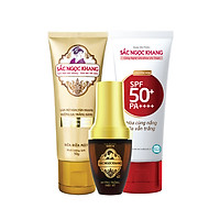 Combo 1 Serum Sắc Ngọc Khang 20ml - 1 Kem chống nắng Sắc Ngọc Khang 50g - 1 Sữa rửa mặt Sắc Ngọc Khang 50g