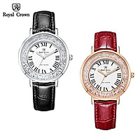 Đồng Hồ Nữ Chính Hãng Dây Da Royal Crown 2611 Chống Nước Chống Xước