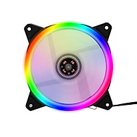 Computer Radiator RGB Fan 12cm RGB Case Cooling Fan Case Cooler Mute Cooling Fan with Non-adjustable Colorful RGB Light