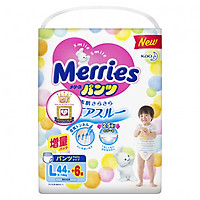 Bỉm/tã quần Merries size L 44+6 (50 miếng)
