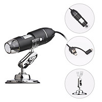 1600X 640*480 USB Type-C Micro-USB 3-in-1 Portable Mini Electronic Microscope Handheld Digital Magnifier for Smartphone
