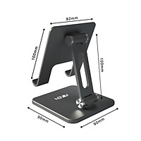 Giá Đỡ Điện Thoại Ipad Mini Hợp Kim Nhôm Nguyên Khối - 2 Trục Điều Chỉnh Góc Độ Cao Thấp Tùy Thích - Gấp Gọn Tiện Lợi - Hàng Chính Hãng