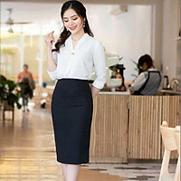 Chân váy bút chì công sở dài xẻ tà sau